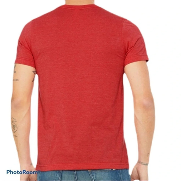 Basic  Red comfy stretchy short sleeve Unisex T-shirt M - Picture 3 of 9